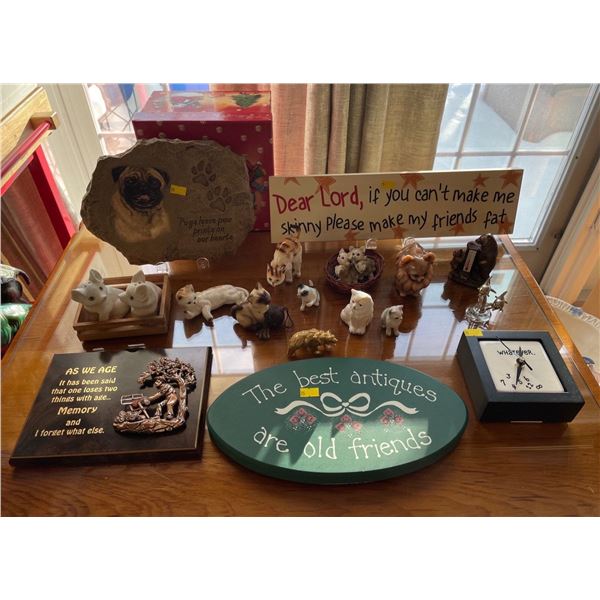 Assorted Collection Of Home Decor - Figurines, Wall Art, Clock & More