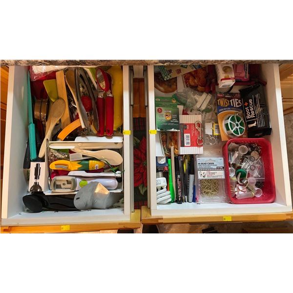 Contents Of 2 Drawers - Kitchen, Stationary, & More