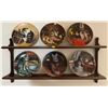 Image 1 : 6 Plate Set Of Victorian Cat Kapers With Vintage Shelf 31Lx4Dx15H