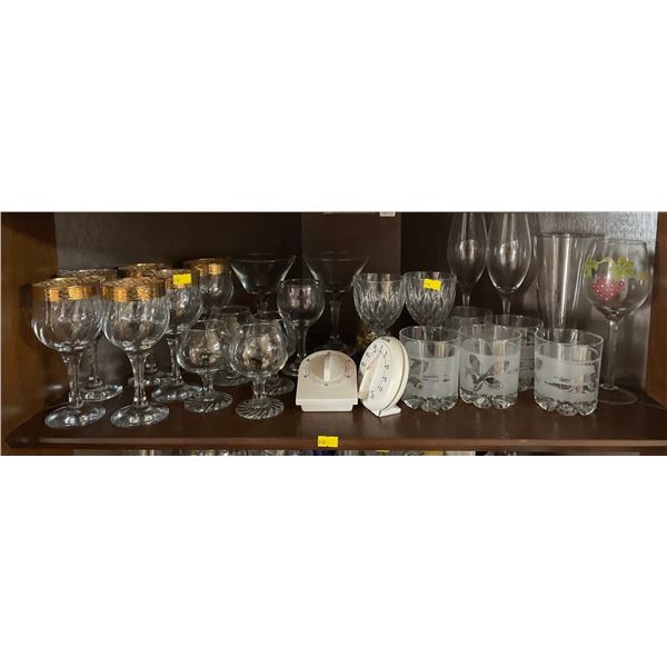 Assorted Collection Of Goblets, Glassware, Timers & More