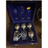 Image 2 : Assorted Collection Of Home Decor - Silver Plated Shot Glass Set, Serving Trays, Figurines & More