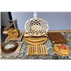 Image 1 : Assorted Collection Of Handmade Wood Crafted House Decor