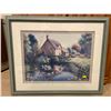 Image 2 : Cottage Theme Print In Frame 22Lx18H & Collectible Doll Art In Mahogany Frame 16Lx14H