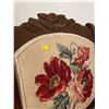 Image 3 : Antique Wooden Rocking Chair With Cross Stitch Upholstery