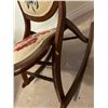 Image 4 : Antique Wooden Rocking Chair With Cross Stitch Upholstery