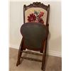 Image 5 : Antique Wooden Rocking Chair With Cross Stitch Upholstery
