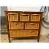 Image 1 : Retro Hardwood Organizer With 6 Drawers 33Lx16Dx32H