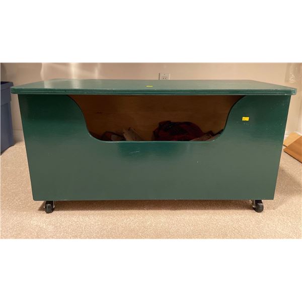 Wooden Storage Unit On Caster Wheels 37Lx16Dx19H