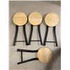 Image 1 : Set of 4 Wooden/Metal Stools 28Hx12W