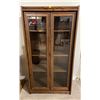 Image 1 : Retro Wood/Glass Cabinet 25Lx12Dx48H