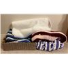 Image 1 : Assorted Collection Of Home Decor - Blankets, Baskets & More