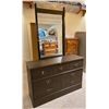 Image 1 : Wooden 7 Drawer Dresser With Vanity Mirror 48Lx16Dx30H
