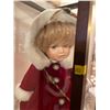 Image 2 : Vintage Collectible Christmas Doll In Display Case 9Lx11Dx22H