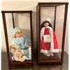 Image 1 : Collection Of Collectible Dolls In Display Cases 9Lx11Dx22H