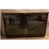 Image 1 : Vintage Retro Cabinet With Glass Doors & Glass Top 47Lx12Dx30H