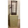 Image 1 : 2 Drawer Filing Cabinet 14.5Lx18Dx25H & Wooden Glass Display Case 9.5Lx11Dx22H