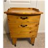 Image 1 : Solid Hardwood 2 Drawer Storage Unit On Caster Wheels 23Lx18Dx30H