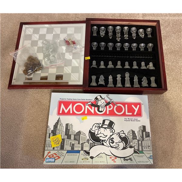 Brand New In Plastic Monopoly Game & Checkers/Chess Game