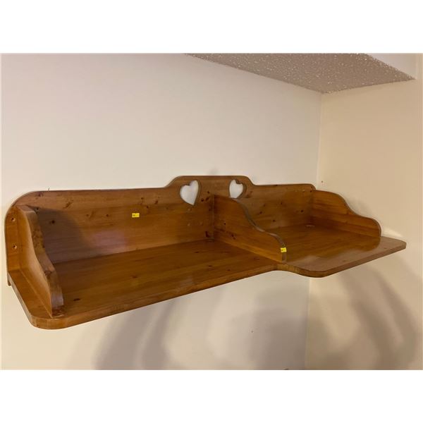 Hand Crafted Wooden Shelf 47Lx19Dx8H