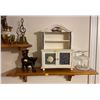 Image 2 : Assorted Lot Of Home Decor - Includes 2 Hand Crafted Wooden Shelves 26.5Lx6Dx5H