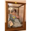 Image 1 : Collectible Porcelain Doll In Wooden Glass Display Case 11Lx13Dx16H