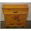 Image 1 : Hand Crafted Solid Wood Hope Chest With Floral Design & Castor Wheels  26Lx19Dx27H