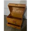 Image 4 : Hand Crafted Solid Wood Hope Chest With Floral Design & Castor Wheels  26Lx19Dx27H