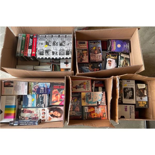 5 Boxes Of Misc. VHS Tapes - Movies, Documentaries, & More