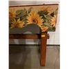 Image 3 : Hand Crafted Wooden Bench With Sunflower Design 32Lx10.5Dx19H