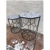 Image 2 : Mosaic Blue Tile Rod Iron Outdoor Patio Tables