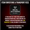 Image 1 : Item Forfeiture & Transport Delivery Fees