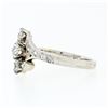 Image 6 : Antique 18K White Gold 1.11 ctw Old European Mine Diamond Three Stone Bypass Rin