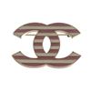 Image 1 : Chanel Pink White Striped CC Enamel Brooch