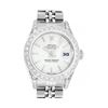 Image 1 : Rolex Ladies Quickset Stainless Steel Silver Index 18K White Gold Diamond Bezel