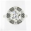 Image 3 : Antique Art Deco 14k Gold GIA Old European Diamond Open Filigree Engagement Ring