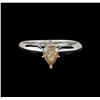 Image 2 : 14KT White Gold 0.76 ctw Pear Cut Fancy Brown Diamond Solitaire Ring