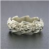 Image 2 : Unique Vintage 14K White Gold Floral Work Wavy Scrunched Eternity Band Ring Sz 5