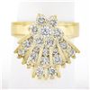 Image 1 : 14K Gold 2.30 ctw Diamond Cluster w/ Mechanical Spinning Fan Unique Cocktail Rin