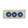 Image 1 : Antique 14k Yellow Gold Cultured Seed Pearl & Blue Enamel Rectangular Pin Brooch