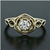 Image 2 : Antique Art Deco 14k White Gold .35 ctw European Diamond Solitaire Engagement Ri