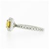 Image 8 : Platinum 1.74 ctw GIA Yellow Sapphire Solitaire w/ Diamond Accents Engagement Ri