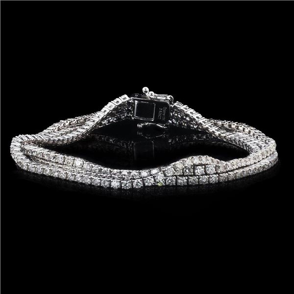 6.04 ctw Diamond 18K White Gold Tennis Bracelet