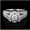 Image 1 : 0.54 ctw SI3 CLARITY CENTER Diamond Platinum Ring (1.28 ctw Diamonds) EGL USA CE
