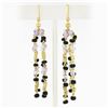 Image 1 : Vintage 18k Gold 4 Strand Amethyst Black Onyx Rondelle Bead Drop Dangle Earrings
