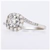 Image 2 : 0.46 ctw CENTER Diamond 18K White Gold Ring (0.73 ctw Diamonds)