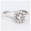 Image 3 : 0.46 ctw CENTER Diamond 18K White Gold Ring (0.73 ctw Diamonds)