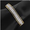 Image 1 : 18K TT Gold 4.25 ctw Pave Set Ideal Cut Diamond Pierced Wavy Hinge Bangle Bracel
