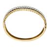 Image 8 : 18K TT Gold 4.25 ctw Pave Set Ideal Cut Diamond Pierced Wavy Hinge Bangle Bracel