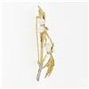 Image 6 : Antique 18K Yellow Gold Pearl Diamond Florentine Finish Large Flower Brooch Pin