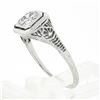 Image 9 : Antique Art Deco 18k Gold European Diamond Solitaire w/ Filigree Engagement Ring